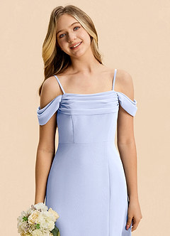 Azazie Lilly Junior Ice A-Line Pleated Chiffon Dress image6