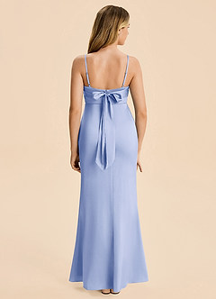 Azazie Mia Junior Ice Mermaid Pleated Stretch Satin Dress image2