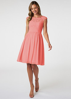 Azazie Shivani Final Sale Tahiti A-Line Lace Chiffon Dress image1