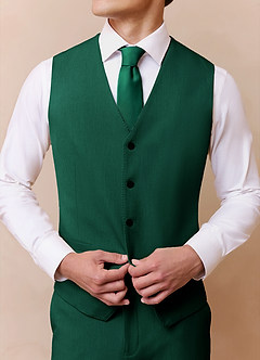 front James Emerald Structured Stretch Suit Vest