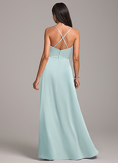 Azazie Naeem Robes de demoiselle d'honneur Robe Trapèze en Satin extensible Verre De Mer image6
