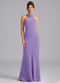 Azazie Velli Bridesmaid Dresses Tahiti Mermaid Bow Chiffon Dress image6