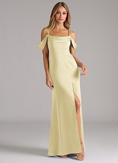 Azazie Callan laatste Uitverkoop Converteerbaar Jurk van Stretch Satijn met A-Lijn Geplooid Burgundy image4