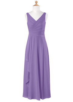 Azazie Kori Junior Tahiti A-Line Ruched Chiffon Dress image4