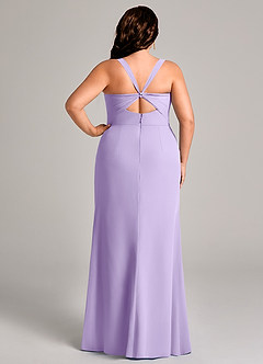 Azazie Mero Bridesmaid Dresses Lilac Sheath Pleated Chiffon Dress image10