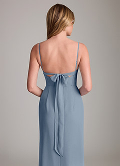 Azazie Mai Bridesmaid Dresses Twilight Sheath Pleated Chiffon Dress image6