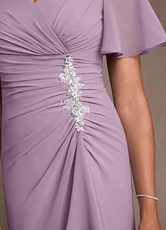 Azazie Suffolk vestidos de madre de la novia Vestido de Glicinia de Gasa de Corte en A con Plisado image5