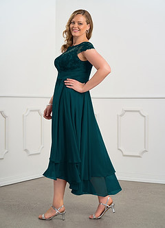 Azazie Shonda Abiti per la Madre della Sposa Abito in Chiffon Pizzo Pino image10