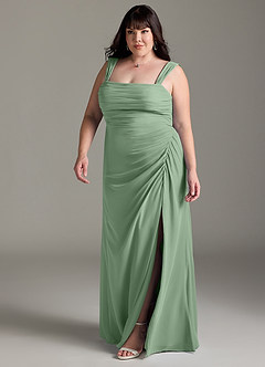 Azazie Jesaphine Bridesmaid Dresses Matcha Sheath Bow Chiffon Dress image12