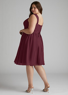 Azazie Angie Bridesmaid Dresses Cabernet A-Line Corset Chiffon Dress image12