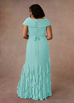Azazie Bailora Mother of the Bride Dresses Aqua Mermaid Ruched Chiffon Dress image8