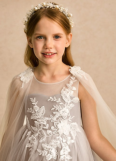 Azazie Amina Flower Girl Klänningar Klänning A-linje i Tyll Spets image8
