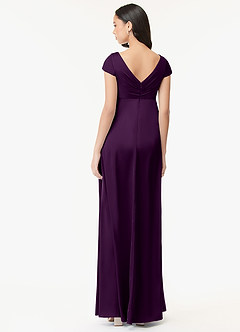 Azazie Allessia Maternity Bridesmaid Dresses A-Line Pleated Stretch Satin Floor-Length Dress image2