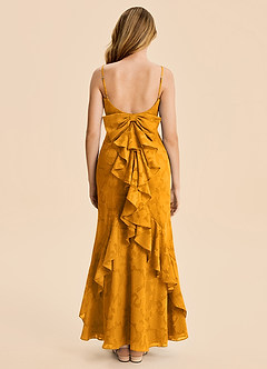 Azazie Lioren Junior Butterscotch Mermaid Ruched Floral Burnout Dress image6