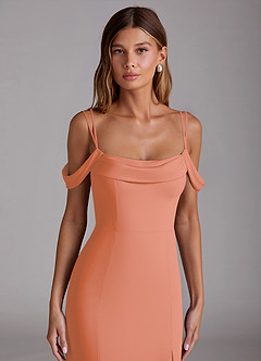 Azazie Callan Bridesmaid Dresses Sunset Mermaid Pleated Chiffon Convertible Dress image4