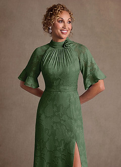 Azazie Hypatia Suknie dla Matki Panny Młodej Osłona Pofałdowany Kwiatowe wypalenie Długość podłogi Sukienka image6