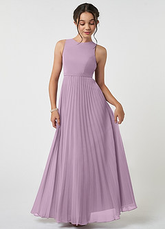 Azazie Lindie Junior Wisteria A-Line Pleated Chiffon Dress image1