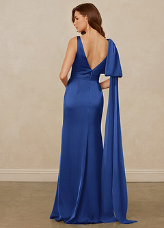 Christian Siriano Bridal for Azazie 1011 Bridesmaid Dresses Royal Blue Mermaid Bow Stretch Satin Dress image2