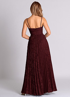 Azazie Mariana Robes de demoiselle d'honneur Robe Trapèze Convertible en Blumen-Burnout Sans bretelles Cabernet image8