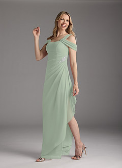 Azazie Weitzman Mère de la mariée Robes Robe Fourreau en Maille Paillettes Vert Sauge image1