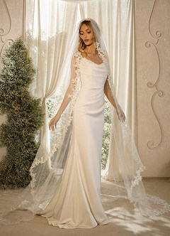 front Timeless Floral Grace Lace Cathedral Veil