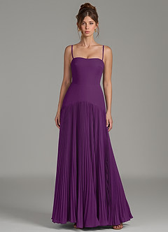 Azazie Yuliana Bridesmaid Dresses Grape A-Line Strapless Chiffon Dress image4