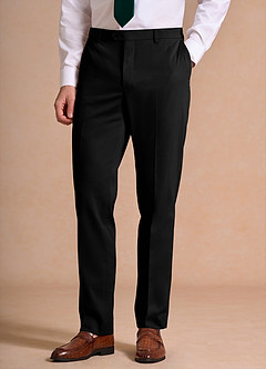 front Carter Black Cotton Linen Blend Dress Pants