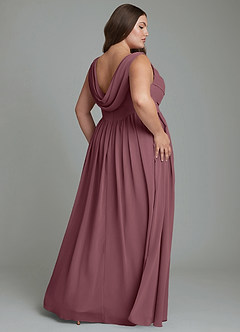Azazie Novi Bridesmaid Dresses Sangria A-Line Pleated Chiffon Dress image8