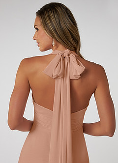 Azazie Fifi Bridesmaid Dresses Champagne Rose A-Line Strapless Chiffon Convertible Dress image4