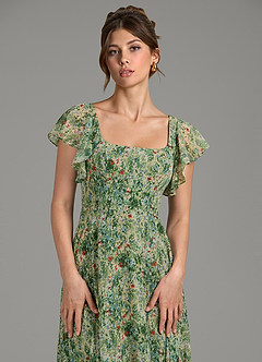 Azazie Bondi Bridesmaid Dresses Meadow Bloom A-Line Ruffled Chiffon Dress image6