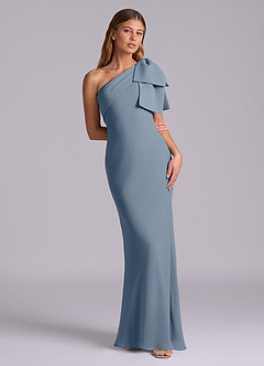 Azazie Yuanna Bridesmaid Dresses Twilight Mermaid One Shoulder Chiffon Dress image3