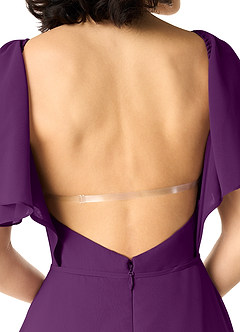 Azazie Chloe Bridesmaid Dresses Grape A-Line Sweetheart Neckline Chiffon Dress image4