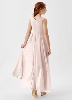 Azazie Lizette Junior Rose Petal A-Line Pleated Chiffon Dress image2