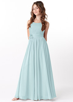 Azazie Astrid Junior Klänning av A-Line i Chiffong Blommig image3