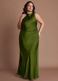 Evadne Olive Open Back Dress image6