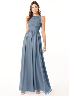 Azazie Luz Brautjungfernkleider A-Linie Spitze Chiffon Kleid Zwielichtviolett image3