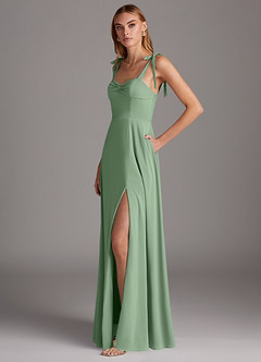 Azazie Marin Final Sale Black A-Line Sweetheart Neckline Stretch Chiffon Dress image1