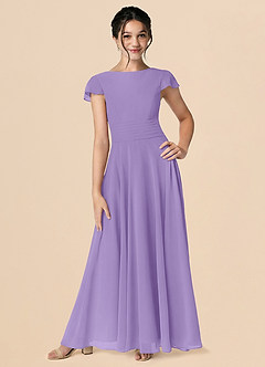 Azazie Payton Junior Tahiti A-Line Bow Chiffon Dress image1