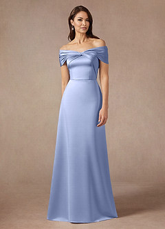 Azazie Amelia Mother of the Bride Dresses Ice A-Line Off the Shoulder Stretch Satin Dress image1