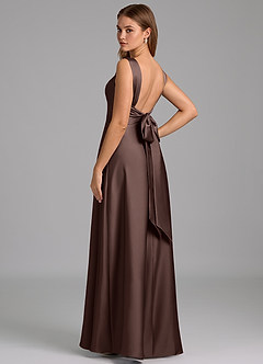 Azazie Beatrice Final Sale Ganache A-Line Sweetheart Neckline Stretch Satin Dress image2