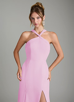 Azazie Rue Bridesmaid Dresses Candy Pink A-Line Halter Chiffon Dress image3