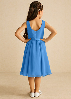 Azazie Ari Flower Girl Dresses Blue Jay A-Line Sleeveless Chiffon Dress image6