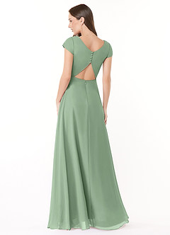 Azazie Hainsly Jurken voor bruidsmeisjes Jurk van Chiffon met A-Lijn Sweetheart Halslijn Matcha image2