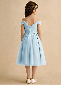 Azazie Lila Girls Formal Flower Girl Dresses Sky Blue A-Line Off the Shoulder Tulle Dress image2