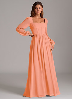 Azazie Maree Bridesmaid Dresses Sunset A-Line Corset Chiffon Dress image3