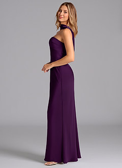 Azazie Lusinda Brudtärnklänningar Klä av Sjöjungfru i Stretch Satin Axelbandslös Druva image5