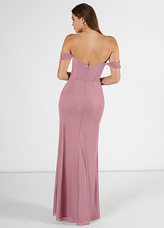Azazie Kit Final Sale Vintage Mauve Mermaid Off the Shoulder Mesh Dress image2