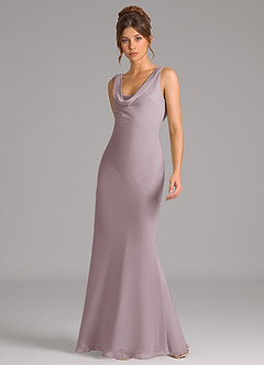 Azazie Rylina Bridesmaid Dresses Dusk Mermaid Pleated Chiffon Dress image5