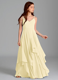 Azazie Karan Junior Vestido Sorvete De Limão de Chiffon de Linha A image3