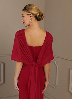 Azazie Dion Mother of the Bride Dresses Scarlet Sheath Scoop Stretch Crepe Dress image7